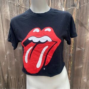 The rolling stones graphic cropped black t-shirt size small